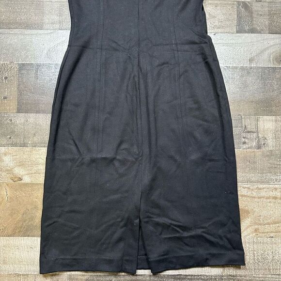 Calvin Klein Women’s Size 4 Sheath Dress Black Sleeveless with Slit Knee Length - Picture 9 of 10